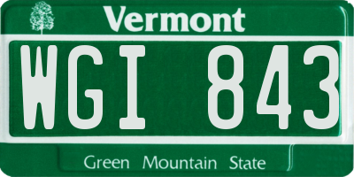 VT license plate WGI843