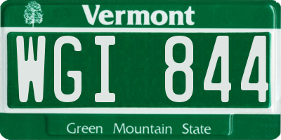 VT license plate WGI844