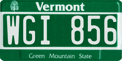 VT license plate WGI856
