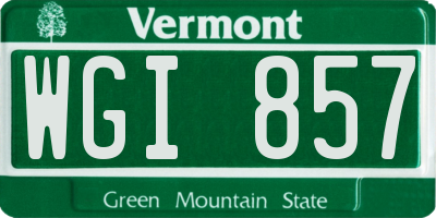 VT license plate WGI857