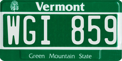 VT license plate WGI859