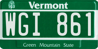 VT license plate WGI861