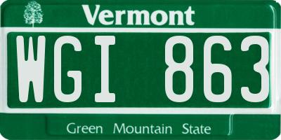 VT license plate WGI863