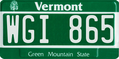 VT license plate WGI865
