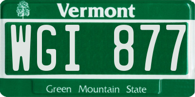 VT license plate WGI877