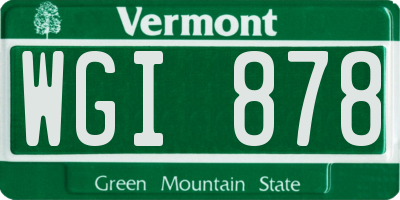 VT license plate WGI878