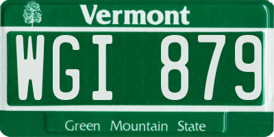 VT license plate WGI879