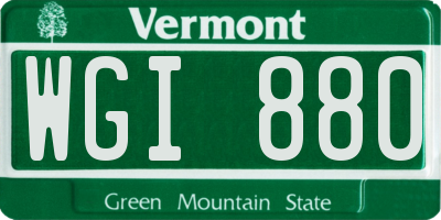 VT license plate WGI880