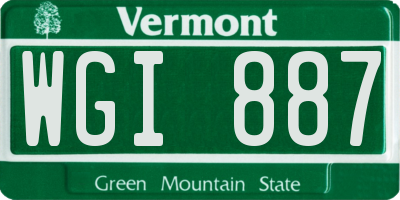 VT license plate WGI887