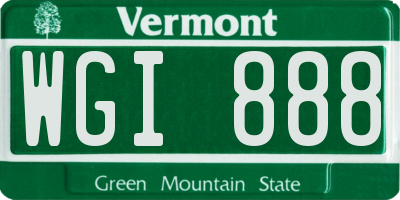VT license plate WGI888