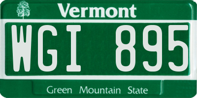 VT license plate WGI895