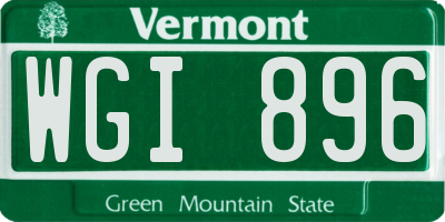 VT license plate WGI896