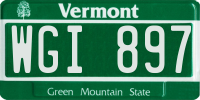 VT license plate WGI897