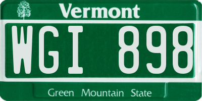 VT license plate WGI898