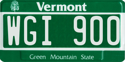 VT license plate WGI900
