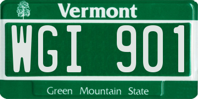 VT license plate WGI901