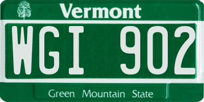 VT license plate WGI902