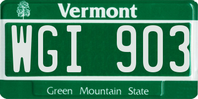 VT license plate WGI903