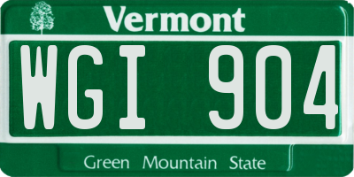 VT license plate WGI904