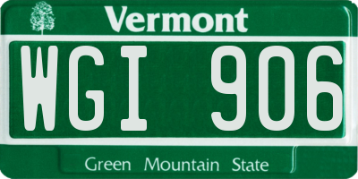 VT license plate WGI906