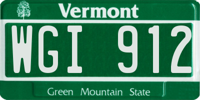 VT license plate WGI912