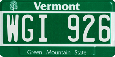 VT license plate WGI926