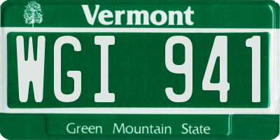 VT license plate WGI941