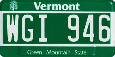 VT license plate WGI946