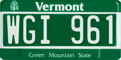 VT license plate WGI961