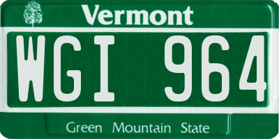 VT license plate WGI964