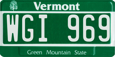 VT license plate WGI969