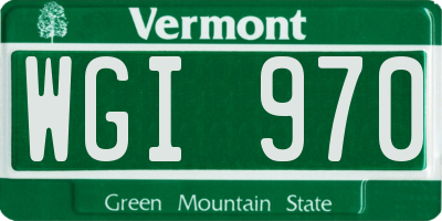 VT license plate WGI970