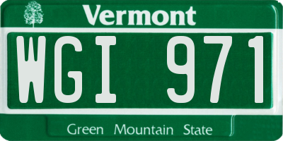VT license plate WGI971