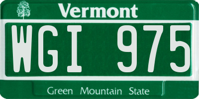 VT license plate WGI975
