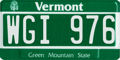 VT license plate WGI976