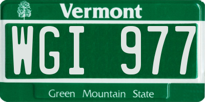 VT license plate WGI977