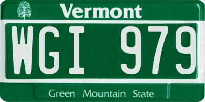 VT license plate WGI979