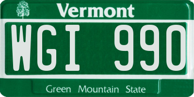 VT license plate WGI990