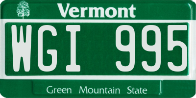VT license plate WGI995