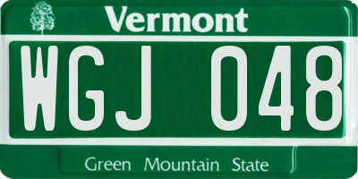 VT license plate WGJ048