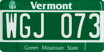 VT license plate WGJ073