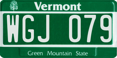VT license plate WGJ079