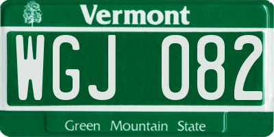 VT license plate WGJ082