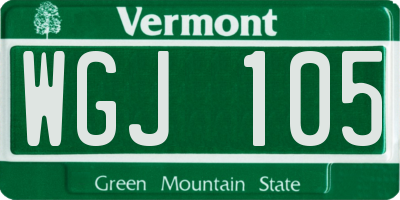 VT license plate WGJ105