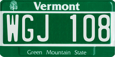 VT license plate WGJ108