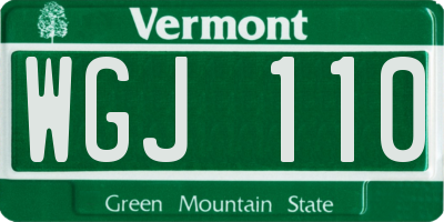 VT license plate WGJ110