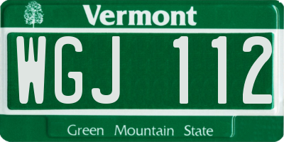 VT license plate WGJ112