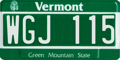 VT license plate WGJ115