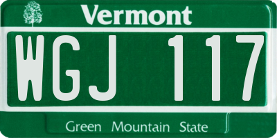 VT license plate WGJ117