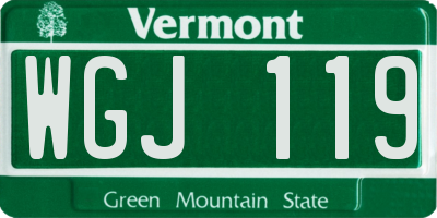 VT license plate WGJ119